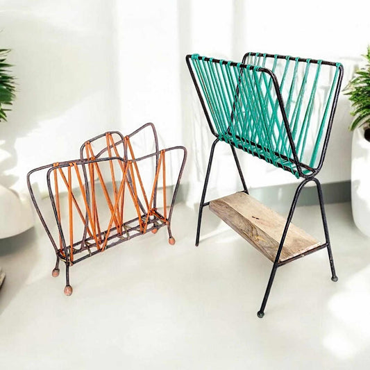 Vintage 1960s Magazine Rack Retro Mid-Century Modern Style