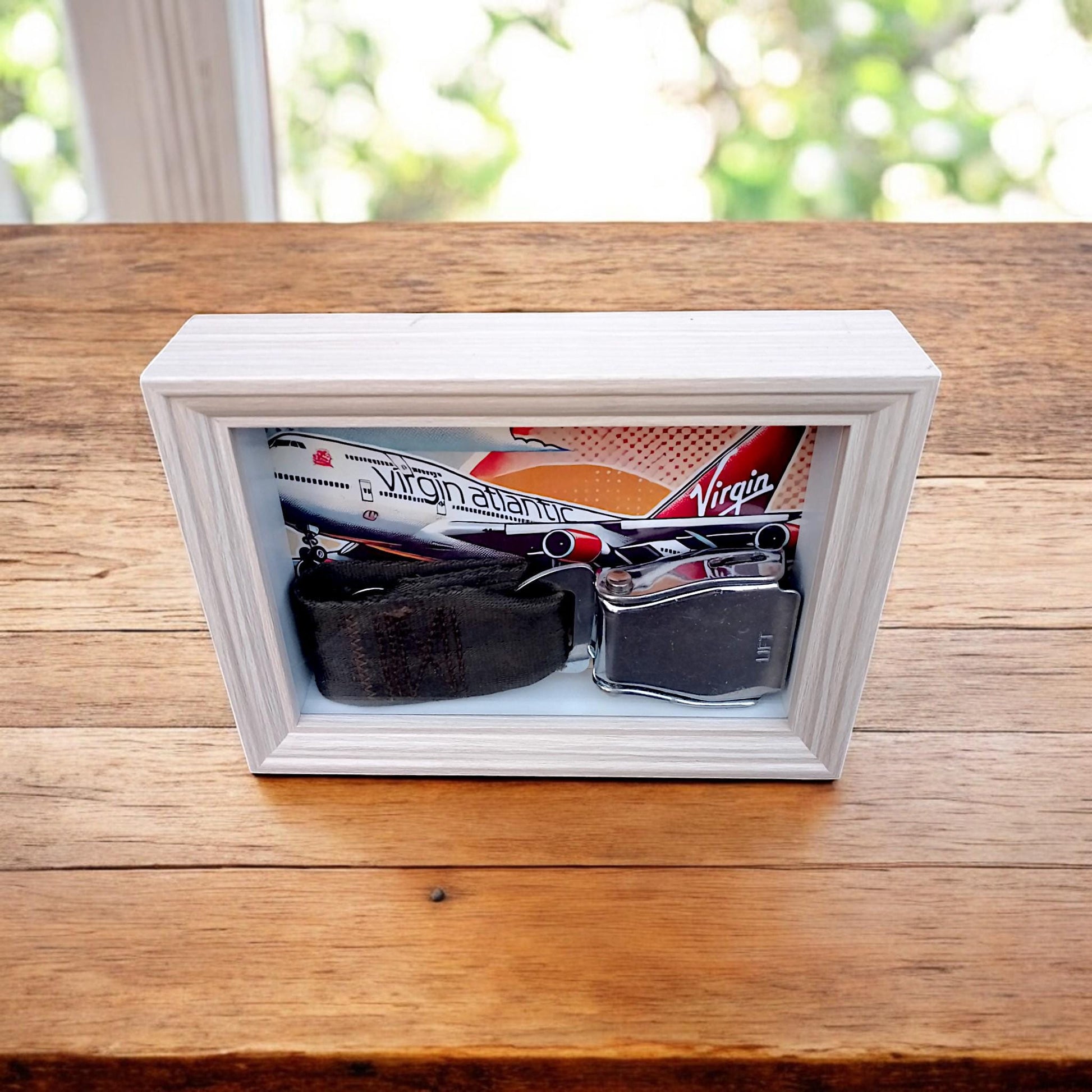 Virgin Atlantic Boeing 747 Seatbelt Framed Display Authentic Aviation Collectible