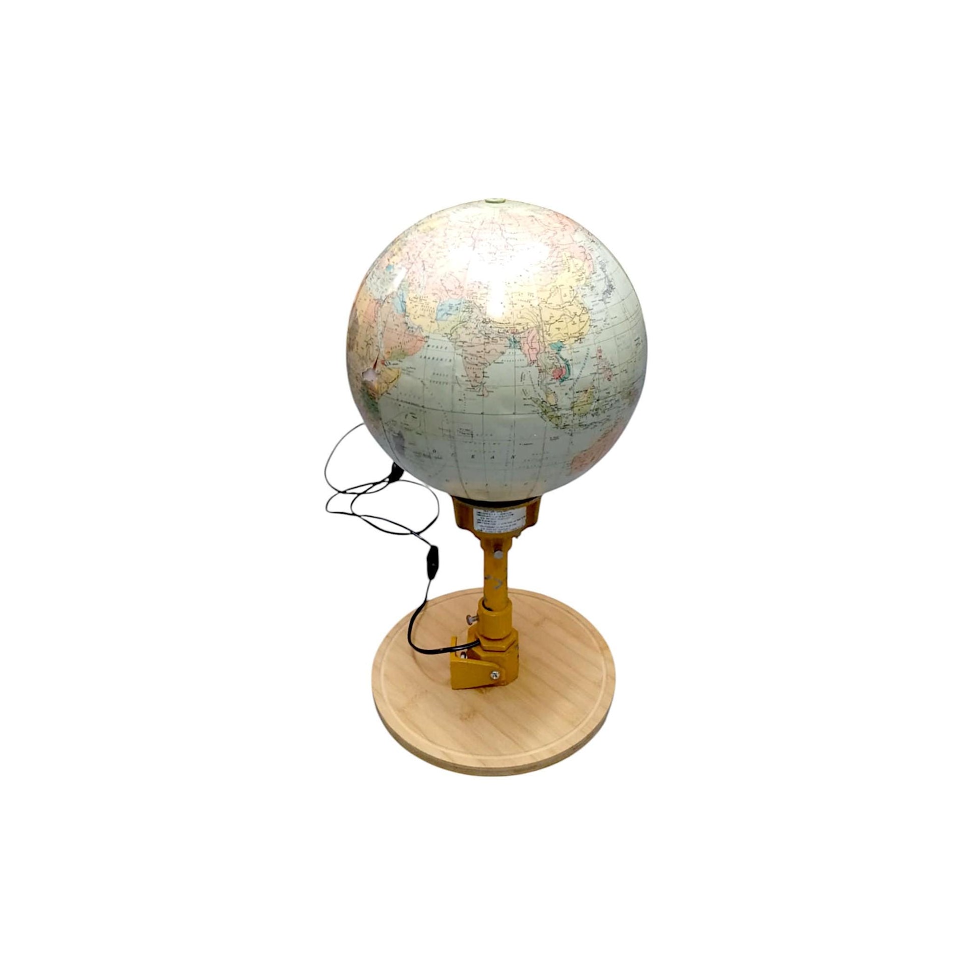 Vintage Large Globe Lamp with Authentic Airport Runway Lighting
