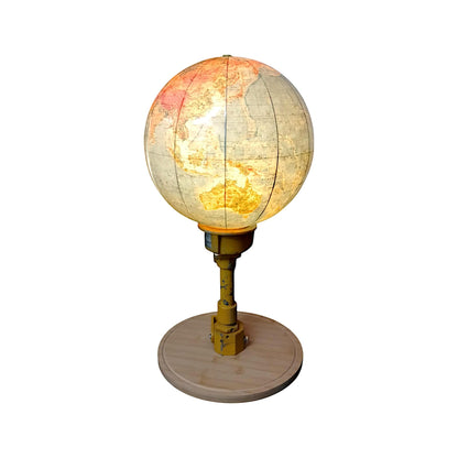 Vintage Large Globe Lamp with Authentic Airport Runway Lighting