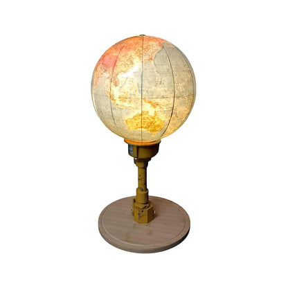 Vintage Large Globe Lamp with Authentic Airport Runway Lighting