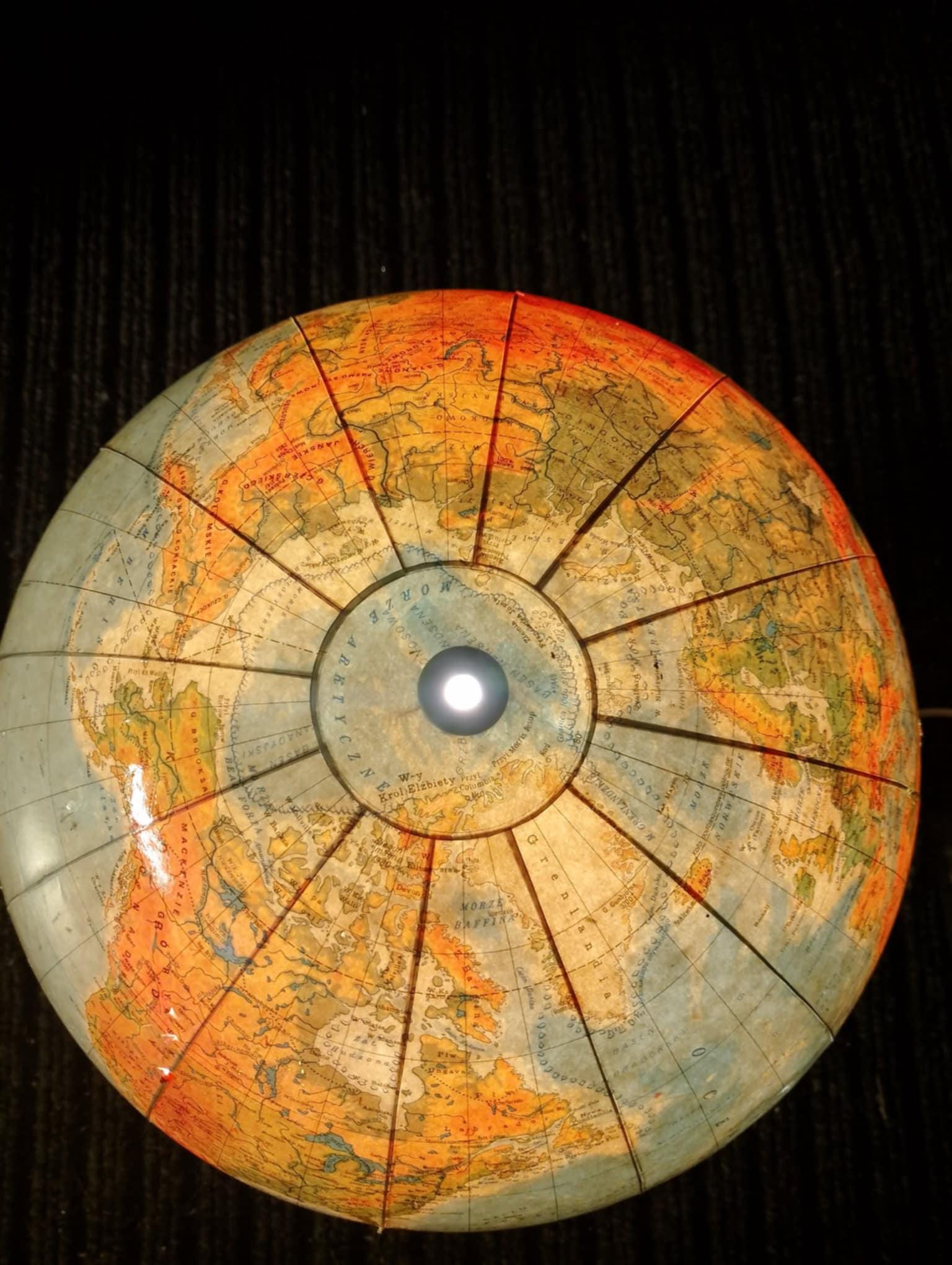 Vintage Large Globe Lamp with Authentic Airport Runway Lighting