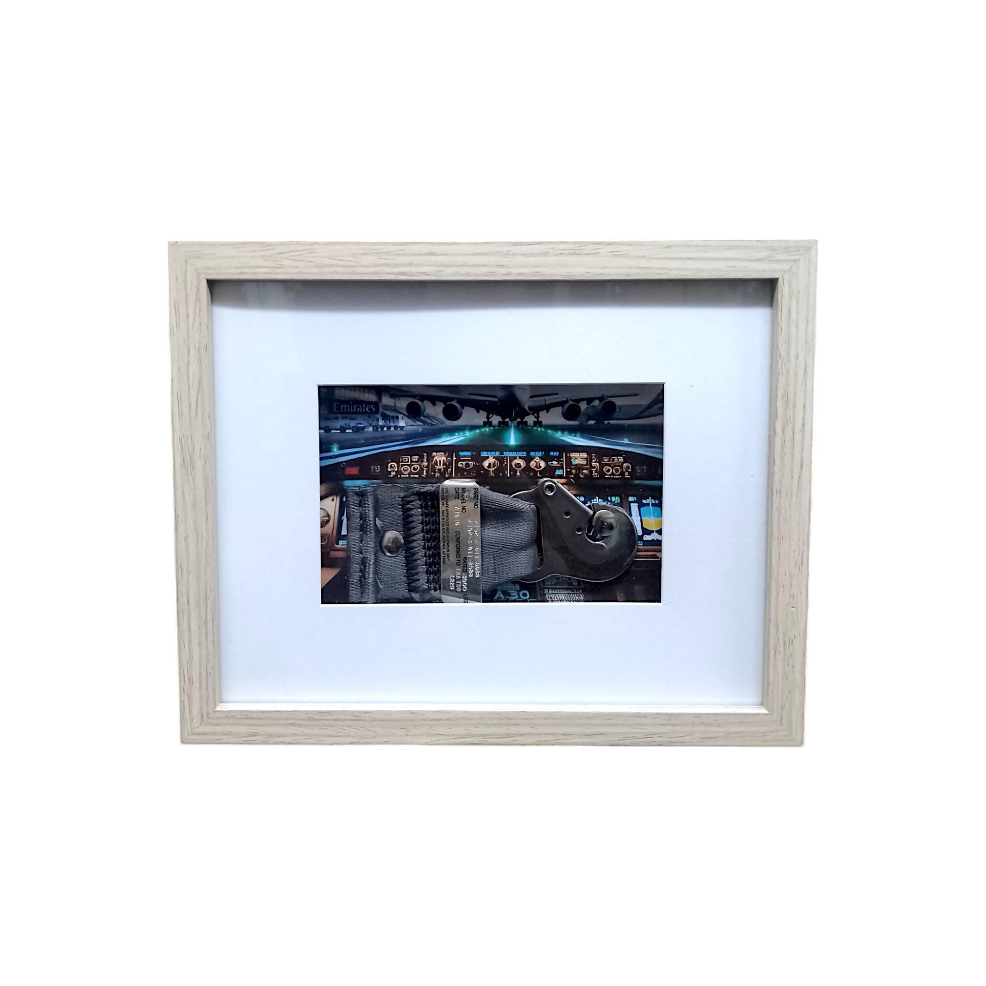 Emirates A380 Original Seatbelt in LED Frame | Authentic Aviation Collectible | Unique Gift for Aviation Enthusiasts