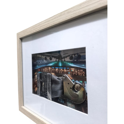 Emirates A380 Original Seatbelt in LED Frame | Authentic Aviation Collectible | Unique Gift for Aviation Enthusiasts