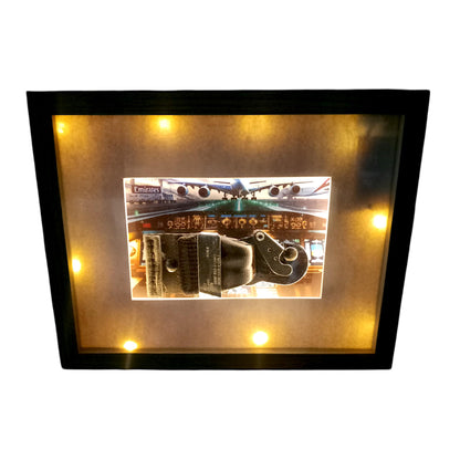 Emirates A380 Original Seatbelt in LED Frame | Authentic Aviation Collectible | Unique Gift for Aviation Enthusiasts