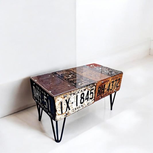 Texas Original Antique License Plates Table American Design