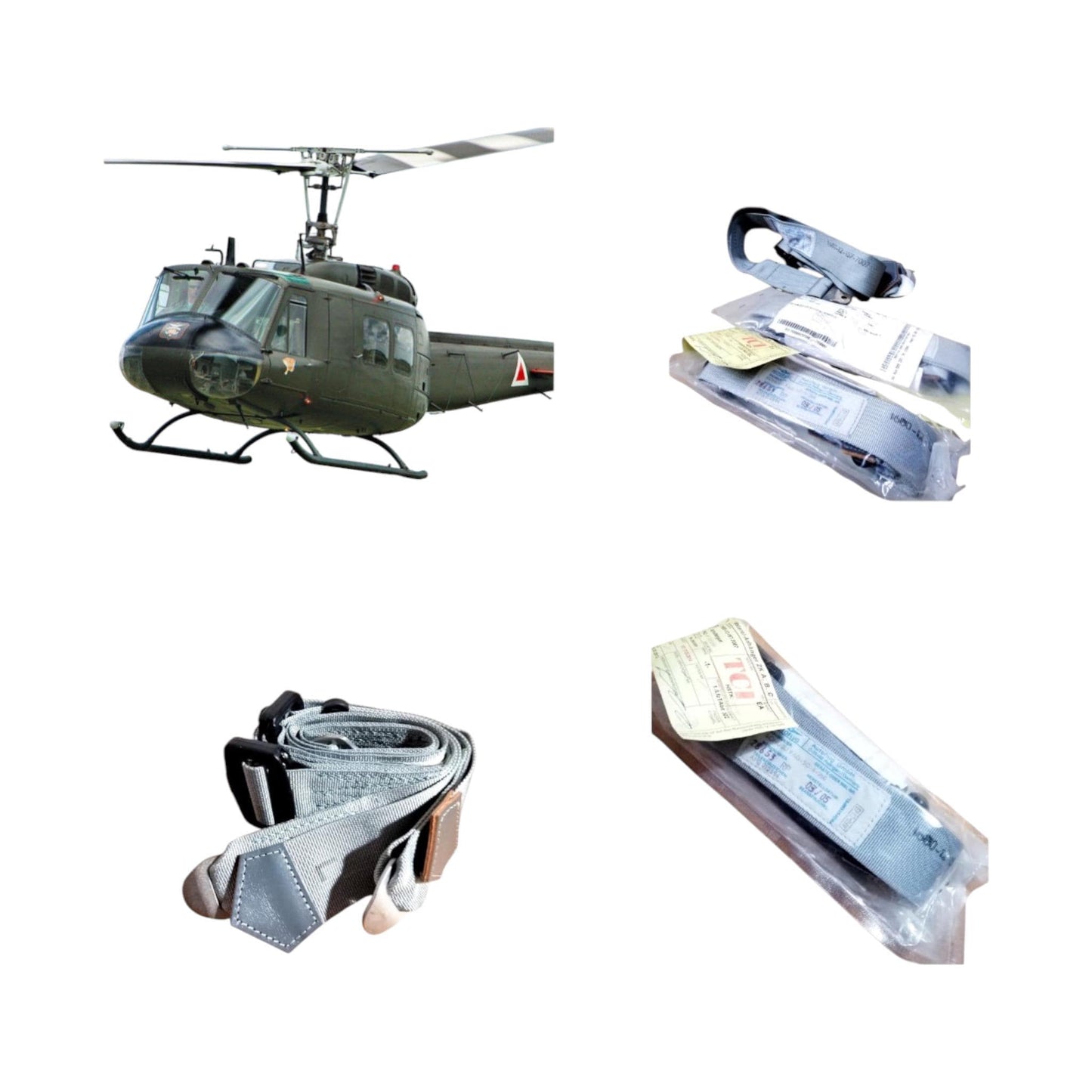 Set of 5 to 50 Bell UH-1D Huey Helicopter Shoulder Straps AUTOFLUG NOS Military Aviation Seat Belts
