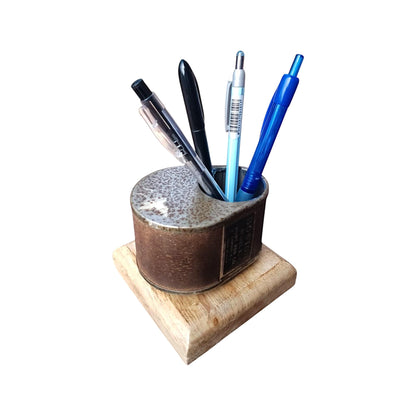 Vintage Desk Pen Holder Organizer Made of Antique Boston KS Pencil Sharpener 1940s