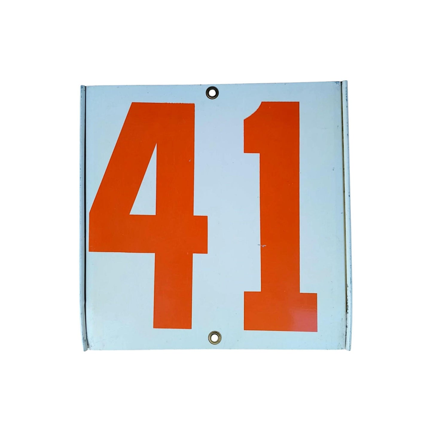 Vintage 1960s Gulf Gas Price Tin Sign Double-Sided Number 41 & 27 Original Petroliana Americana Sign