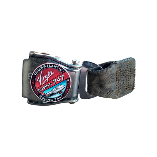Boeing 747 Virgin Atlantic G-VXLG Authentic Seatbelt Safety Belt Ruby Tuesday
