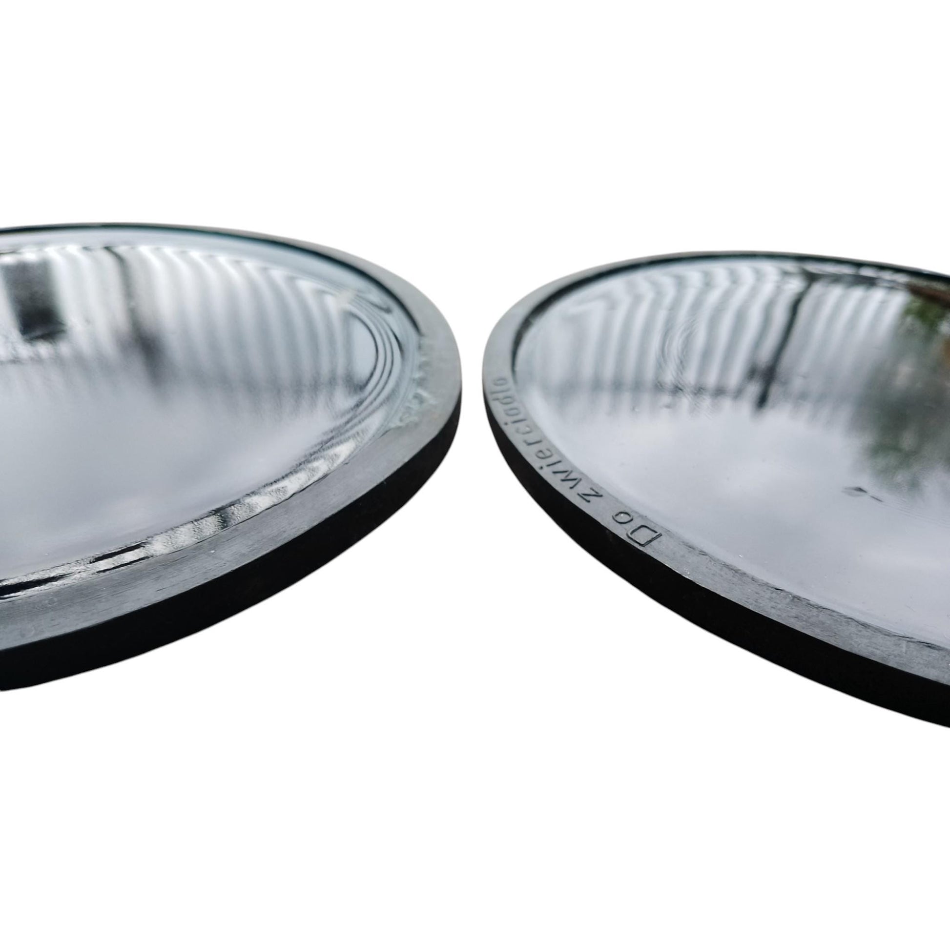 Set of 3 Black Military Glass Lenses – 1970s Night Vision Lamp Covers – Vintage Industrial Optics