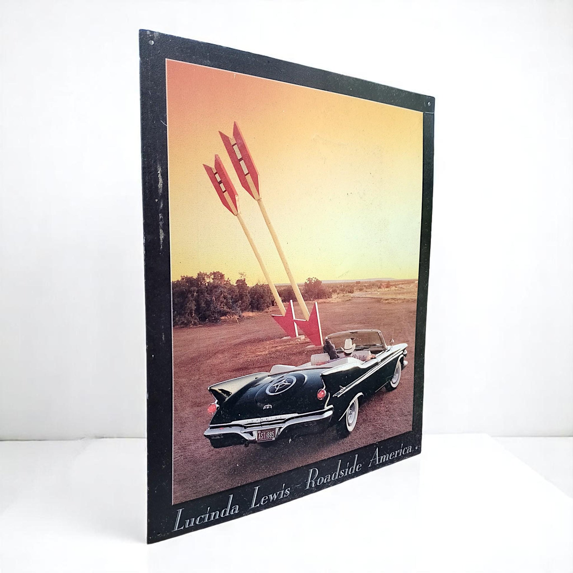 Lucinda Lewis Double Arrow Roadside America Vintage Tin Sign USA Made 2001 Americana Decor