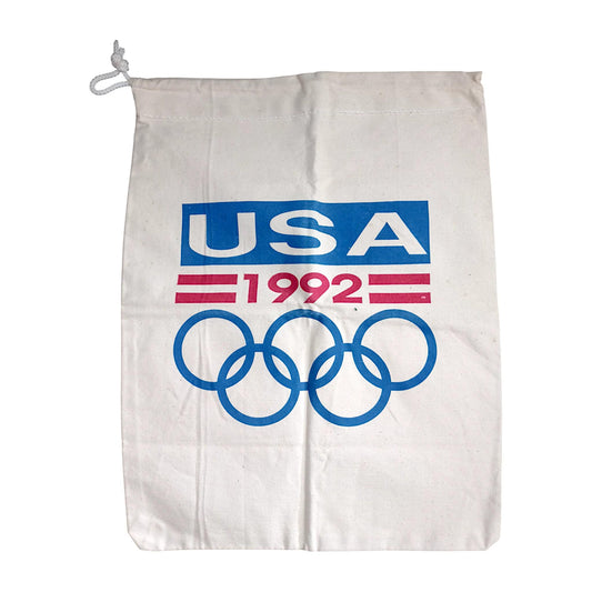Vintage 1992 USA Olympics Drawstring Bag – "I’m Supporting US" Canvas Tote – Team USA Memorabilia