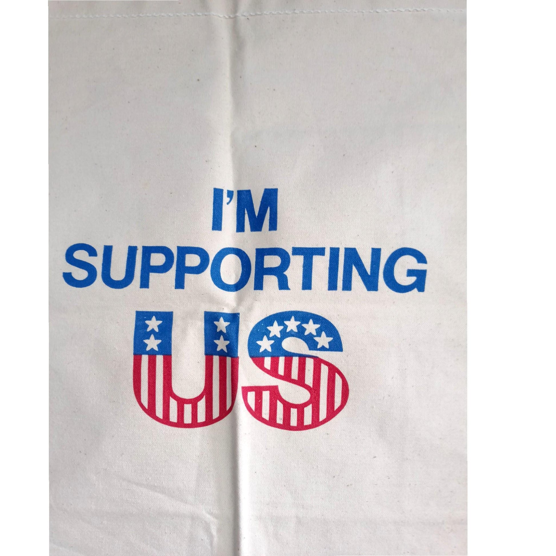Vintage 1992 USA Olympics Drawstring Bag – "I’m Supporting US" Canvas Tote – Team USA Memorabilia
