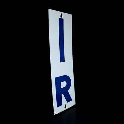 Vintage Porcelain Sign IR OR Double Sided Industrial Railroad Gas Station Enamel USA Mid Century Factory Wall Decor Americana