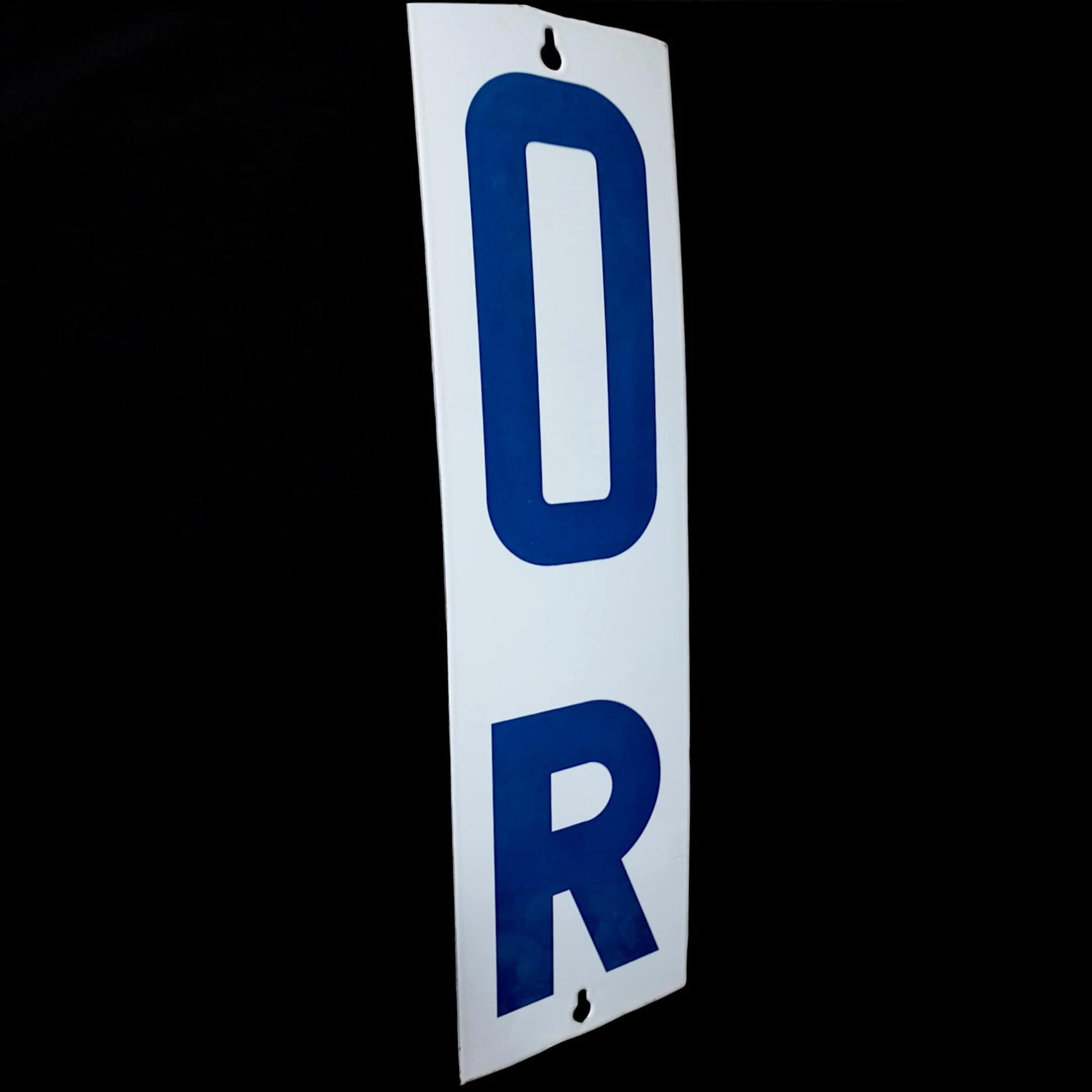 Vintage Porcelain Sign IR OR Double Sided Industrial Railroad Gas Station Enamel USA Mid Century Factory Wall Decor Americana