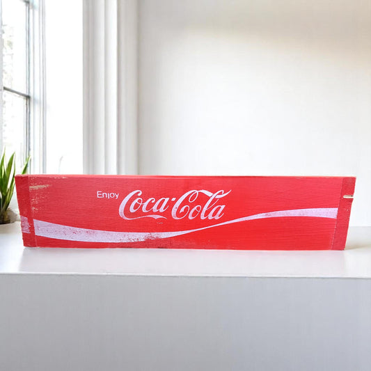 Vintage Coca-Cola Wooden Crate Panel – 1960s Original Coke Box Side – Retro Advertising Sign, Rustic Wall Decor, Americana Collectible