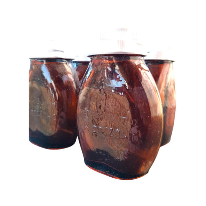 Original Box of 10 Vintage Apothecary Bottles Pharmacy Glass Jars 1977 NOS Cold War-Era