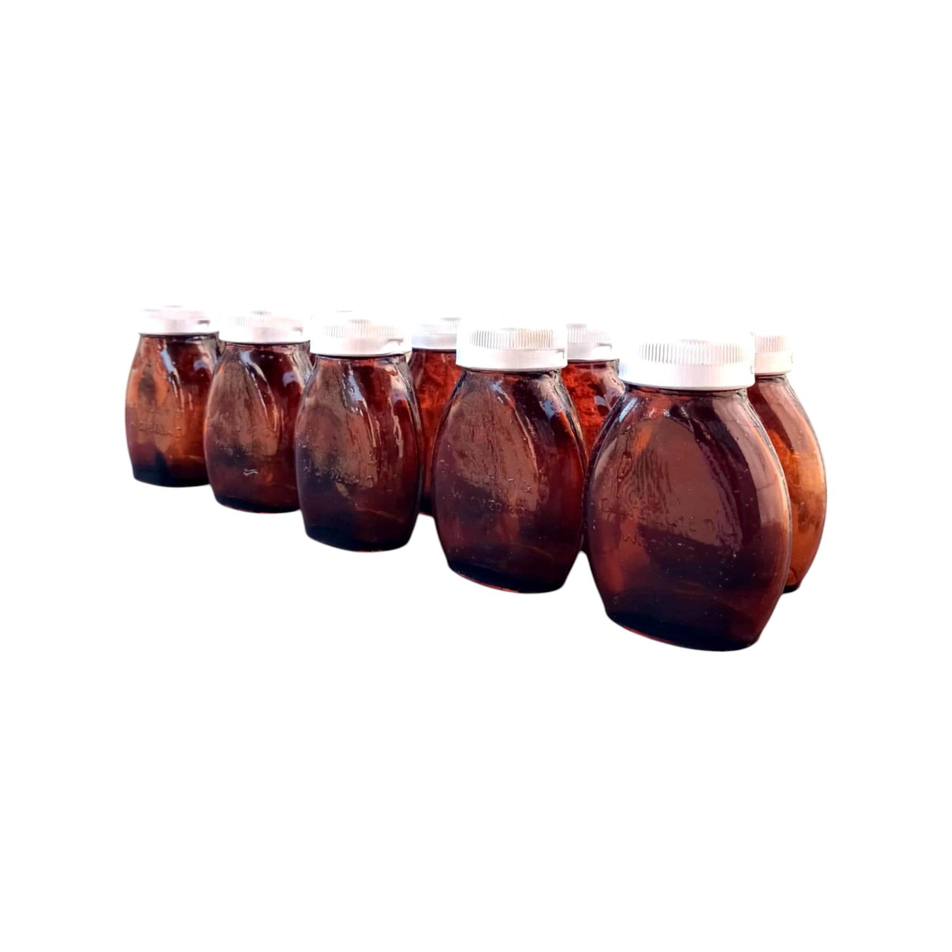 Original Box of 10 Vintage Apothecary Bottles Pharmacy Glass Jars 1977 NOS Cold War-Era