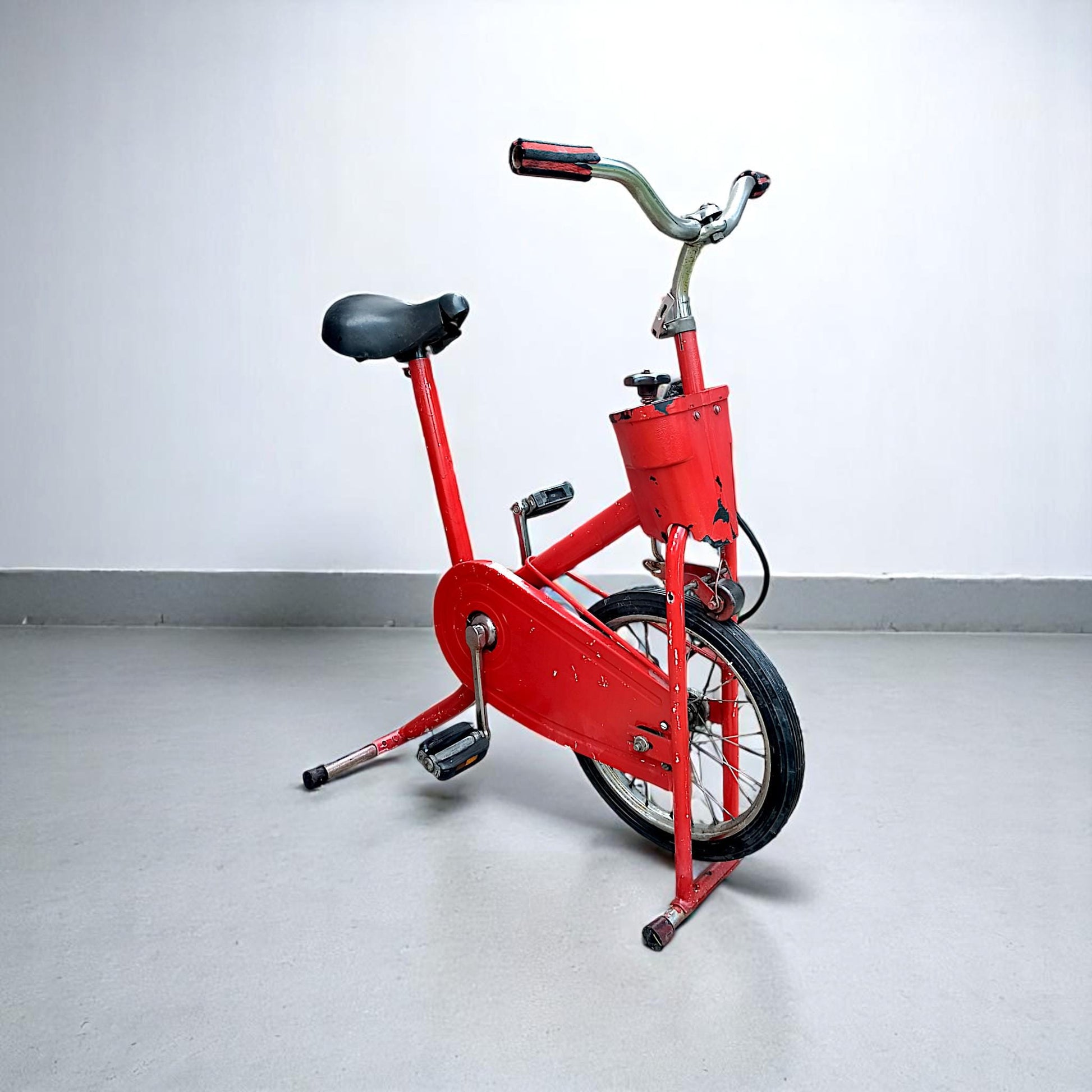 Vintage Exercise Stationary Bike 1970 Retro Industrial Decor Gym Decoration Bicycle Display PRL Era Cold War Vintage Bike