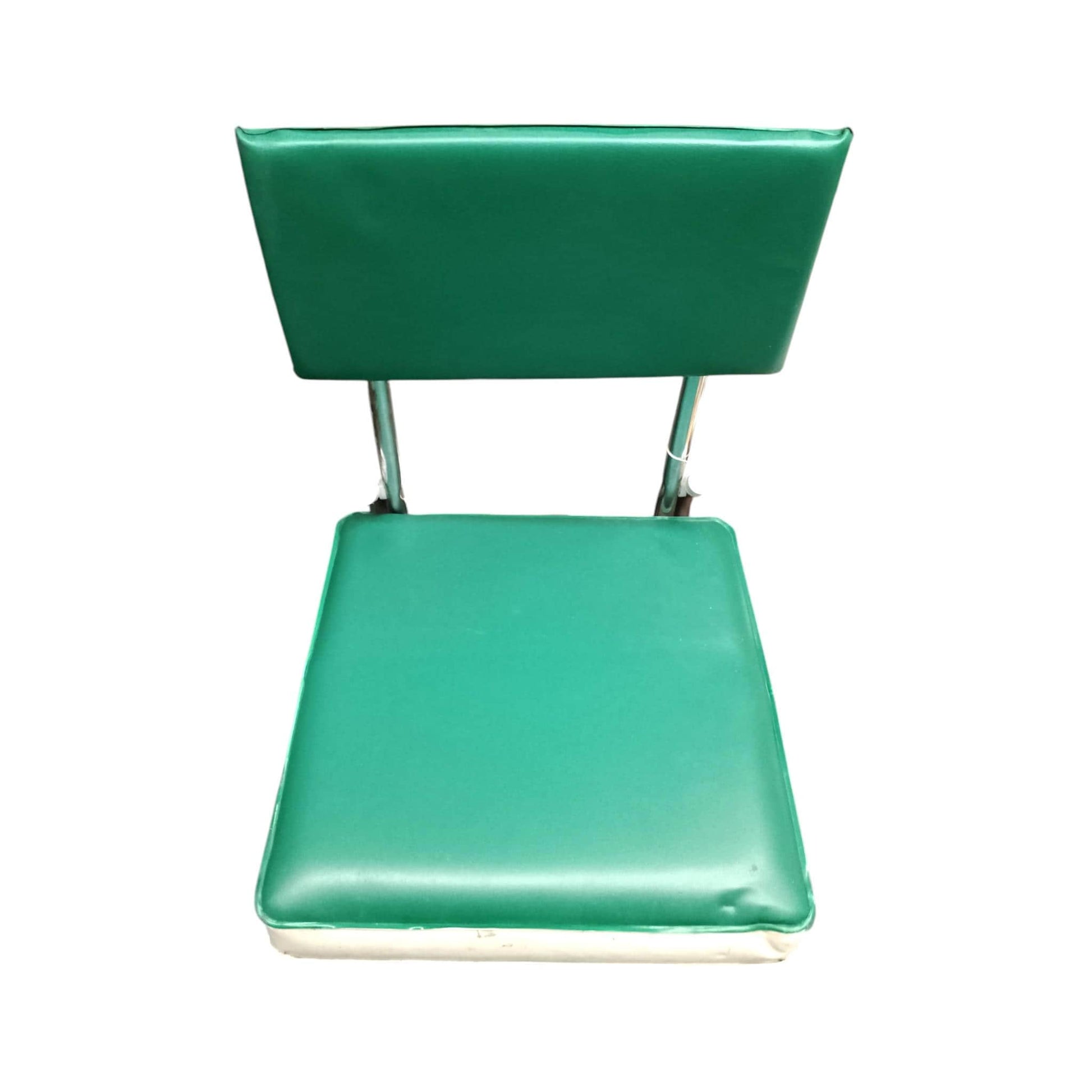 Vintage Stadium Folding Chair USA – Green Vinyl Seat – Mid-Century American Sports Seating