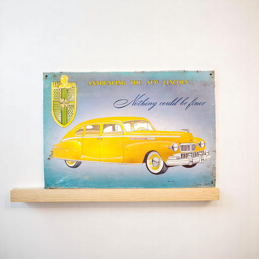 Vintage Lincoln Metal Sign - 1990s AAA Sign Co. Metal Car Plaque - Classic Car Garage Decor - Retro Wall Art - Made in USA Petroliana