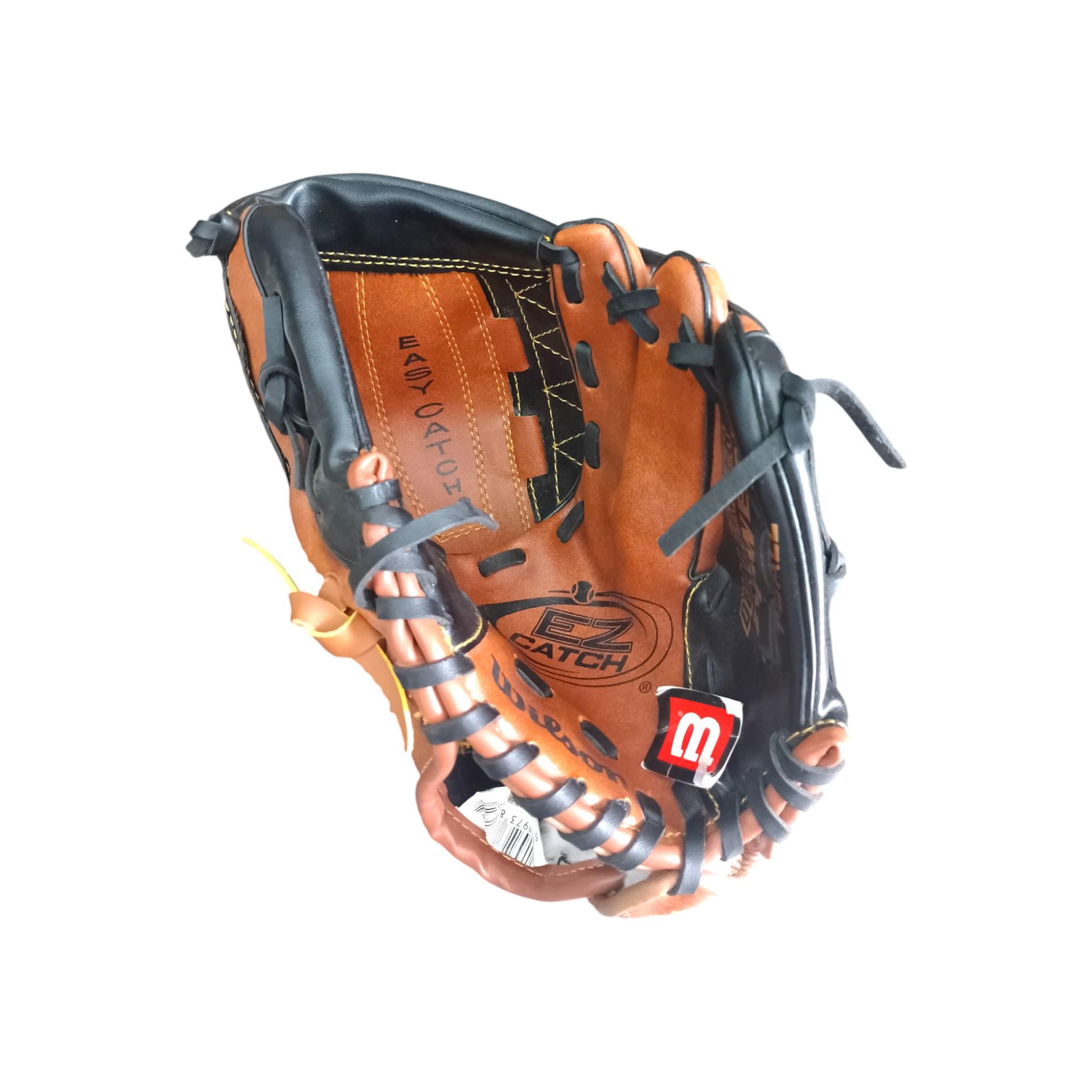 Wilson A2450 EZ Catch T-Ball Glove – 10" Youth Baseball Mitt – Dual Finger Power Web – Brown/Black