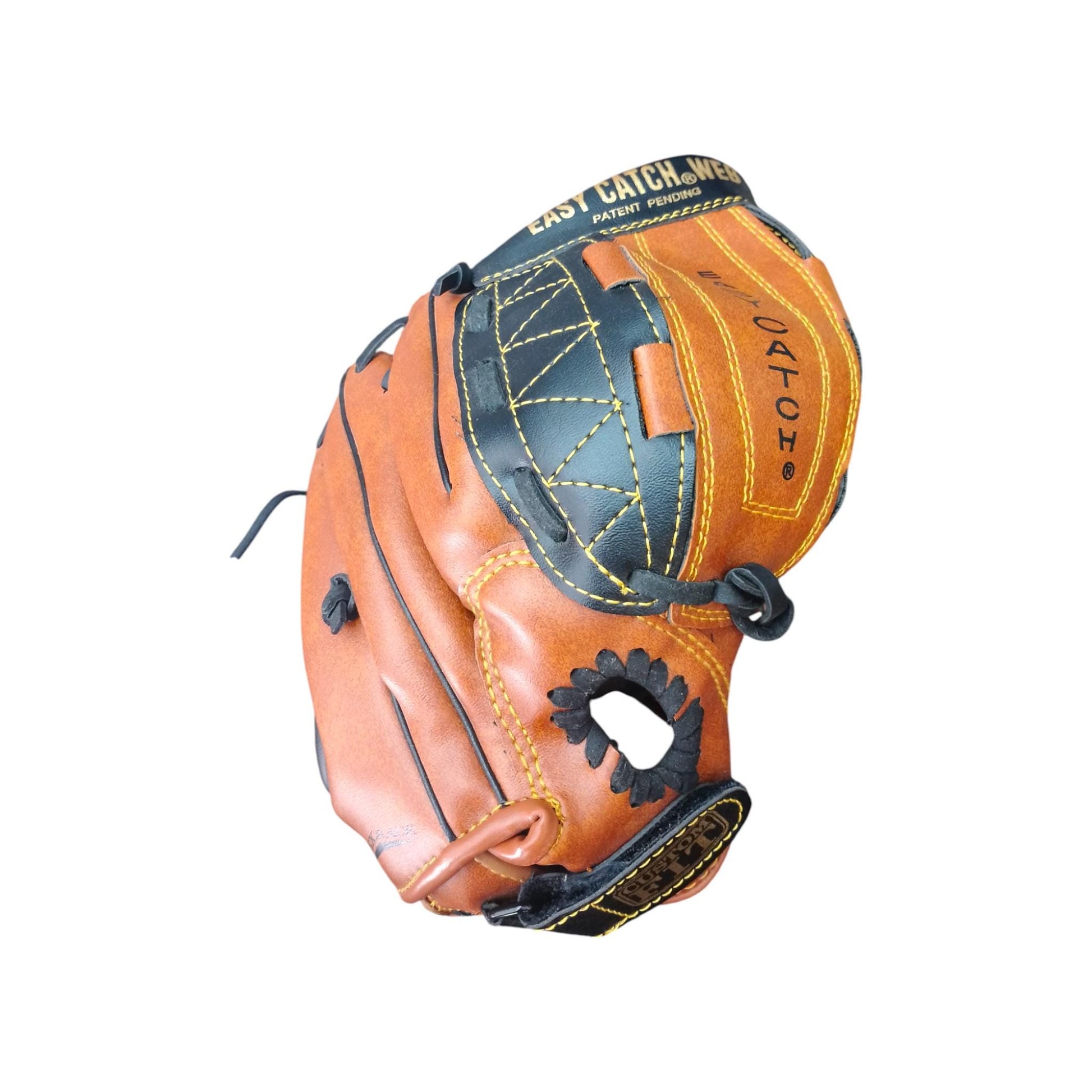 Wilson A2450 EZ Catch T-Ball Glove – 10" Youth Baseball Mitt – Dual Finger Power Web – Brown/Black