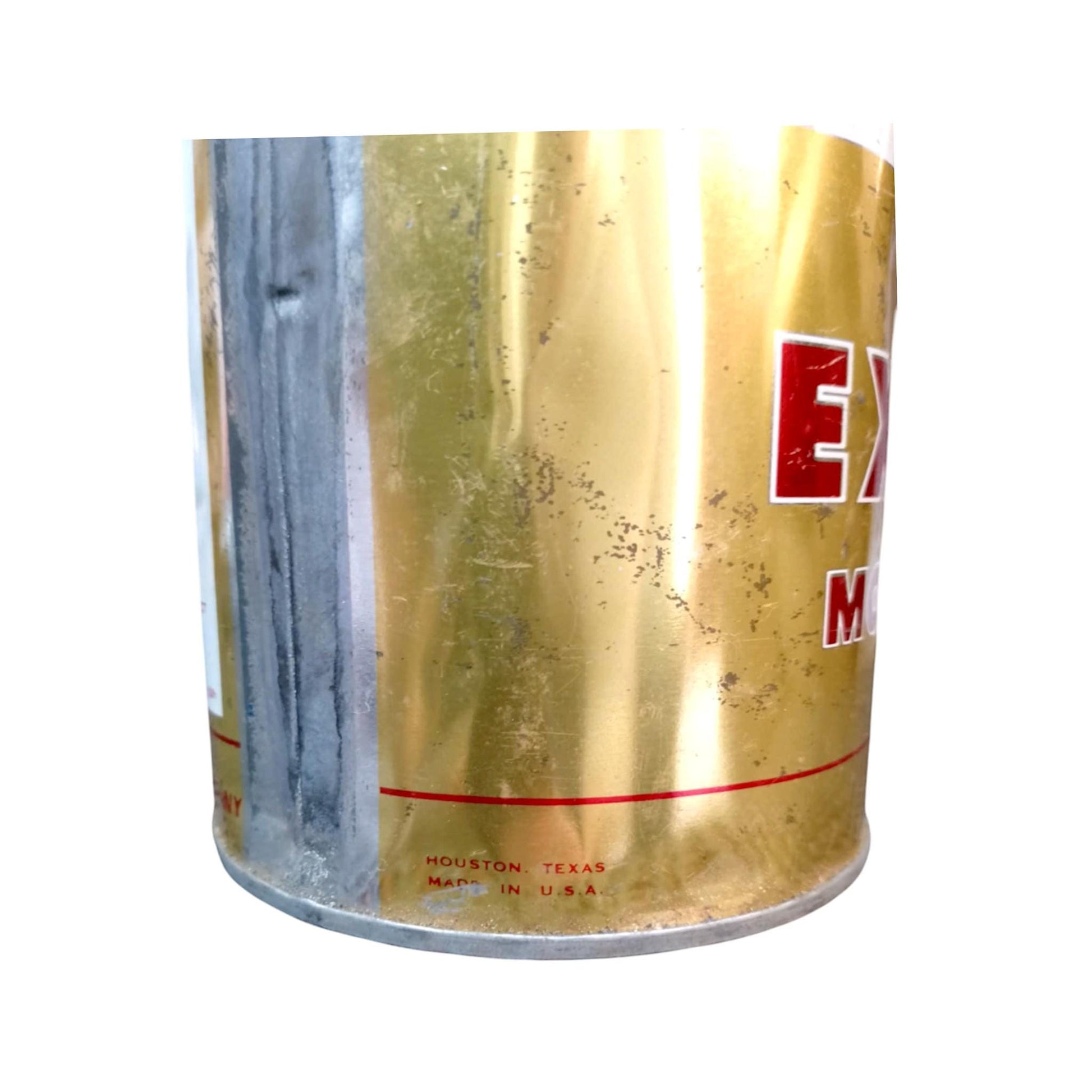 Vintage Esso Extra Motor Oil Can 1 Quart USA 1960s Houston Texas Garage Decor Gas Service Station Advertising Americana