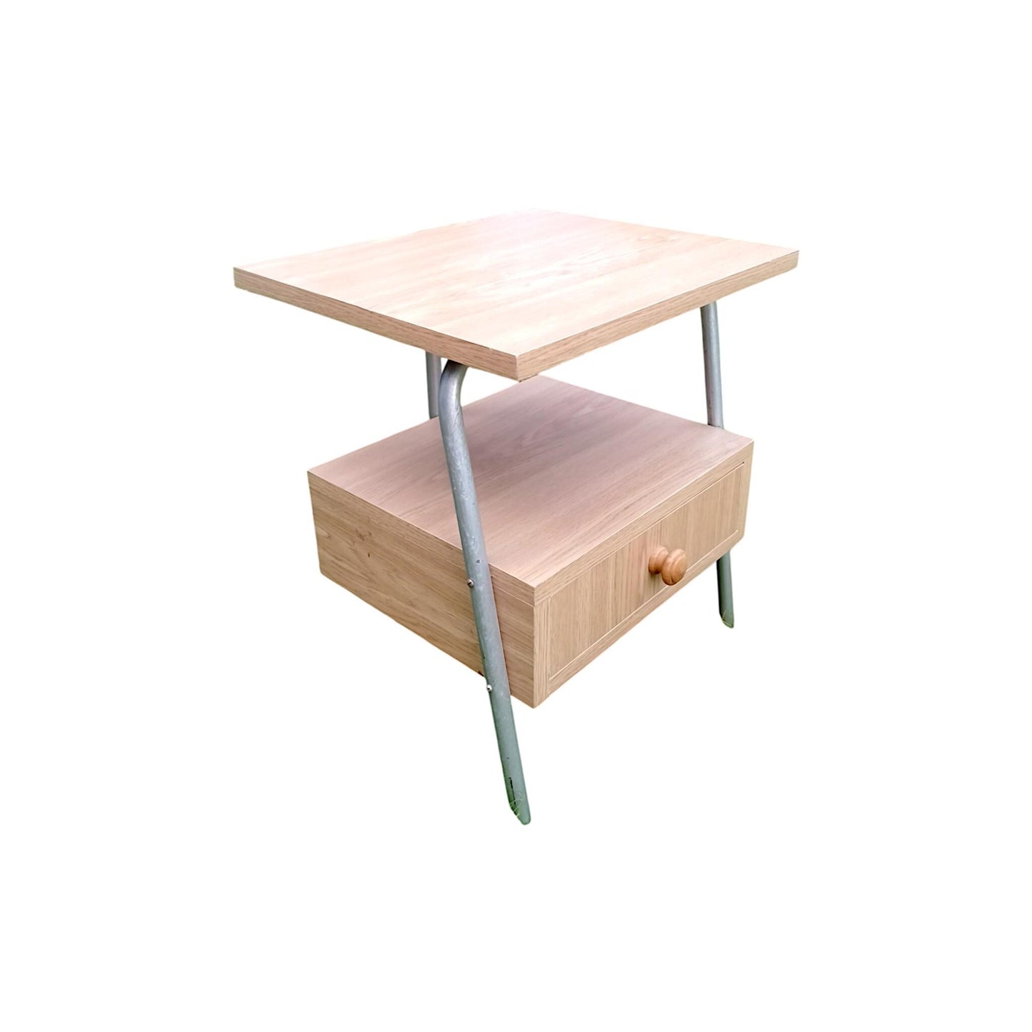 Vintage Industrial Nightstand Mid-Century Polish Military End Table PRL 1960s