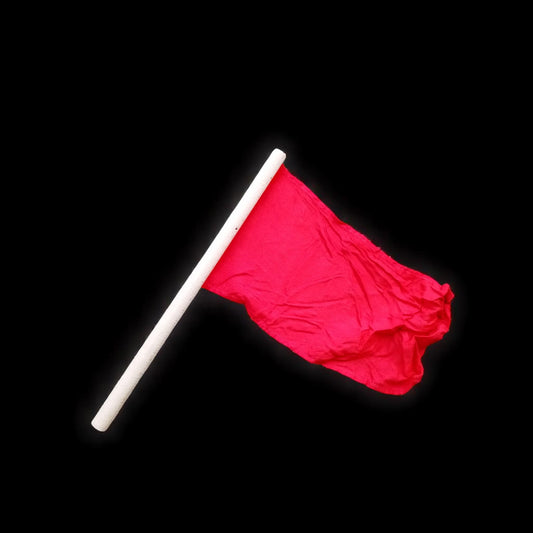 Vintage Red Signal Flag 1970s NOS Polish Military Wooden Handle Traffic Flag
