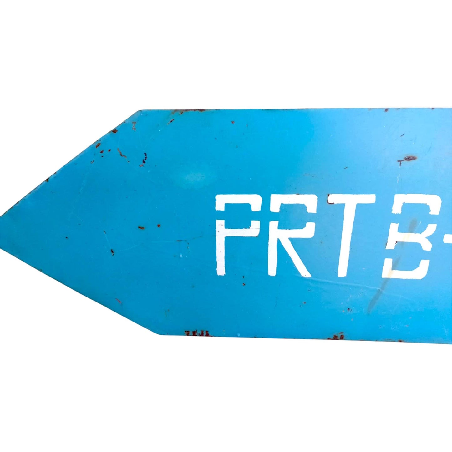 Vintage Industrial Directional Arrow Sign - Cold War Era Military Original Sign - PRTB-045 Blue Steel Arrow