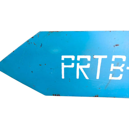 Vintage Industrial Directional Arrow Sign - Cold War Era Military Original Sign - PRTB-045 Blue Steel Arrow
