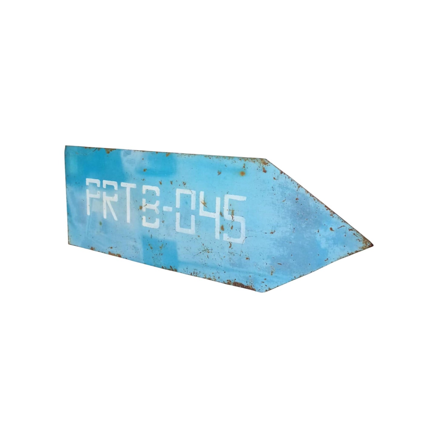 Vintage Industrial Directional Arrow Sign - Cold War Era Military Original Sign - PRTB-045 Blue Steel Arrow