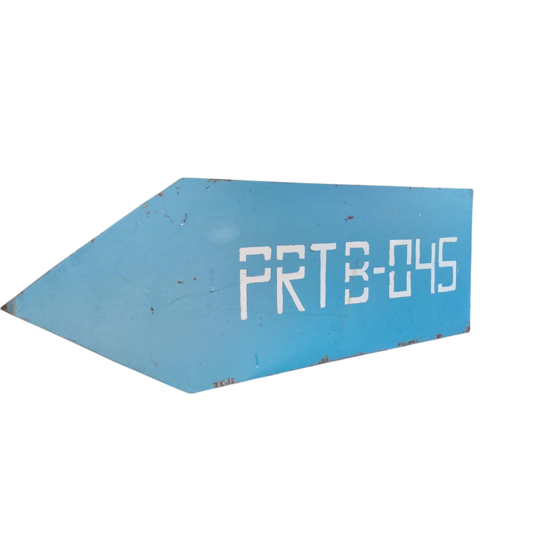 Vintage Industrial Directional Arrow Sign - Cold War Era Military Original Sign - PRTB-045 Blue Steel Arrow