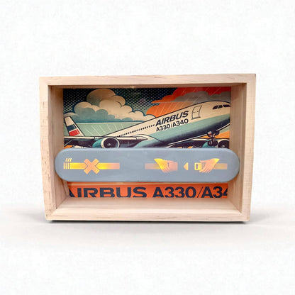 Airbus A330/A340 Original No Smoking Fasten Seat Belt Sign LED Lamp Aviation Collectible in Wooden Frame Box