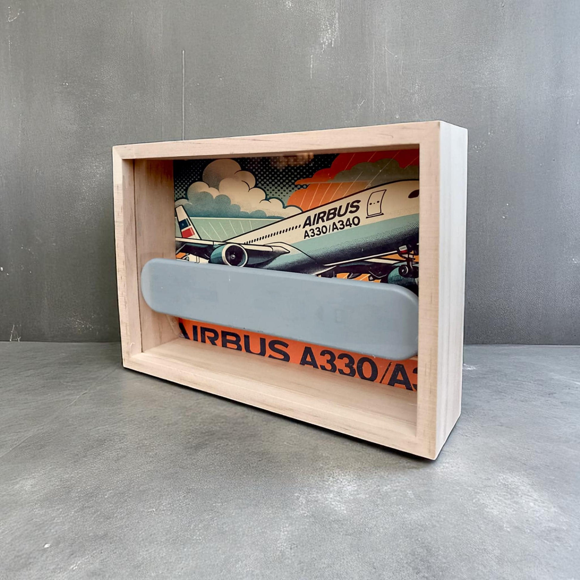 Airbus A330/A340 Original No Smoking Fasten Seat Belt Sign LED Lamp Aviation Collectible in Wooden Frame Box