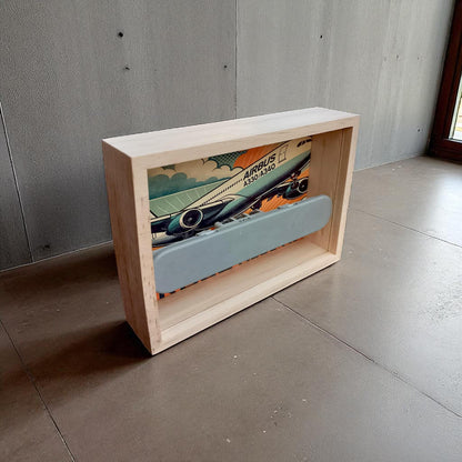 Airbus A330/A340 Original No Smoking Fasten Seat Belt Sign LED Lamp Aviation Collectible in Wooden Frame Box