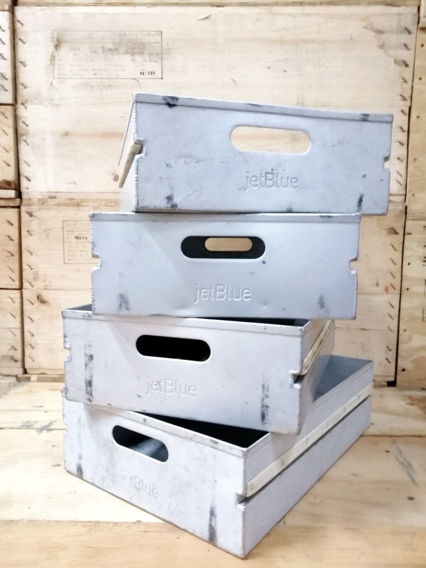 Original JetBlue Airplane Drawers, Airline Storage Containers, Aircraft Boxes for Atlas Airline Carts & Airplane Containers