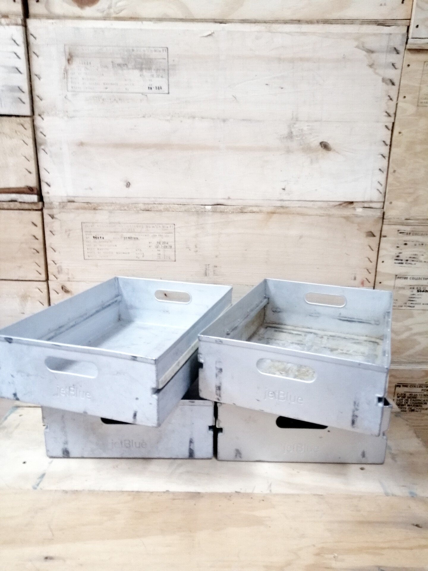 Original JetBlue Airplane Drawers, Airline Storage Containers, Aircraft Boxes for Atlas Airline Carts & Airplane Containers