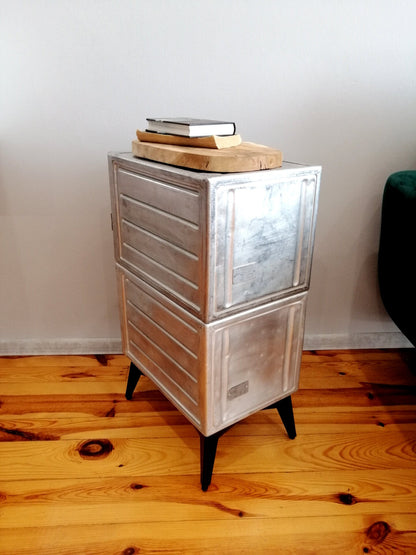 Aircraft Cabinet, Aviaton Storage Dresser Made of Original Airline Galley Boxes Iacobucci Italy, Handmade