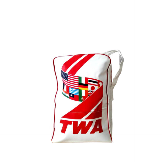 Vintage TWA Flight Bag Carry On Bag - Trans World Airlines TWA International Flags 1970s - Aviation Shoulder Bag