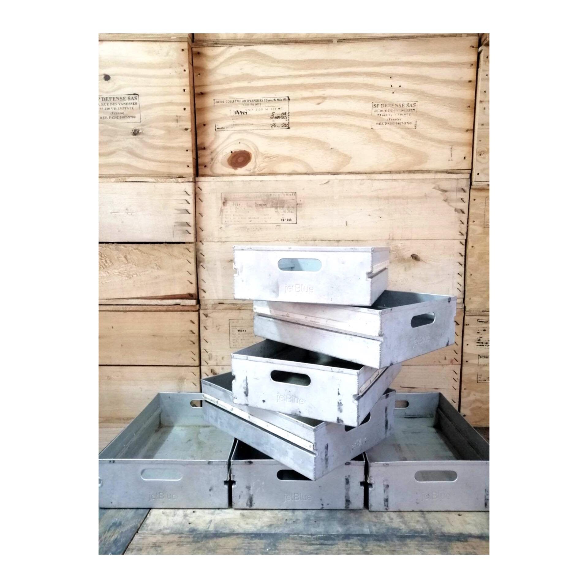 Original JetBlue Airplane Drawers, Airline Storage Containers, Aircraft Boxes for Atlas Airline Carts & Airplane Containers