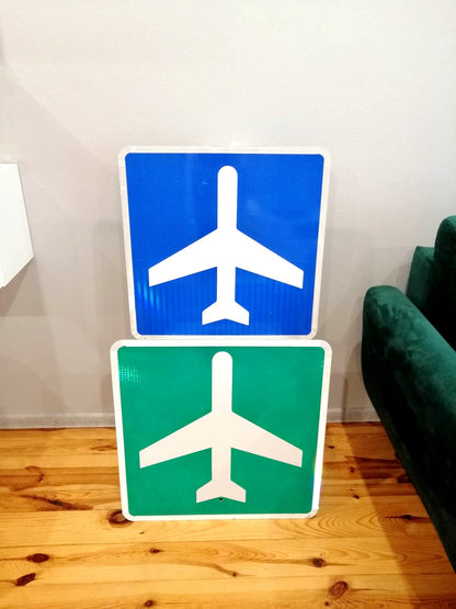 Authentic Airport Highway Sign - Airplane Sign - Texas DOT Highway Sign