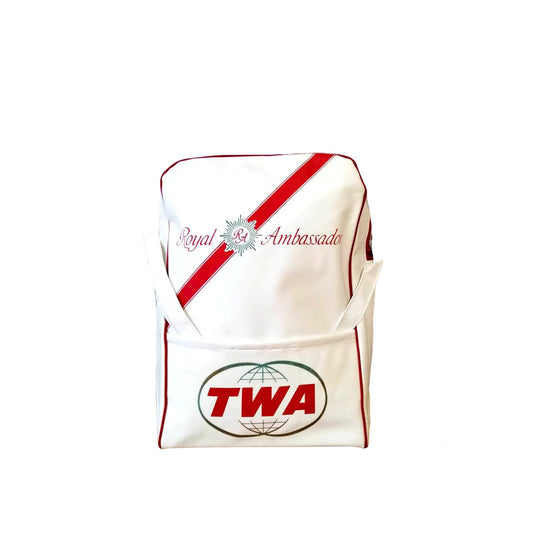Vintage TWA Airlines 1960s Royal Ambassador Carry On Travel Bag - First Class Passenger Bag