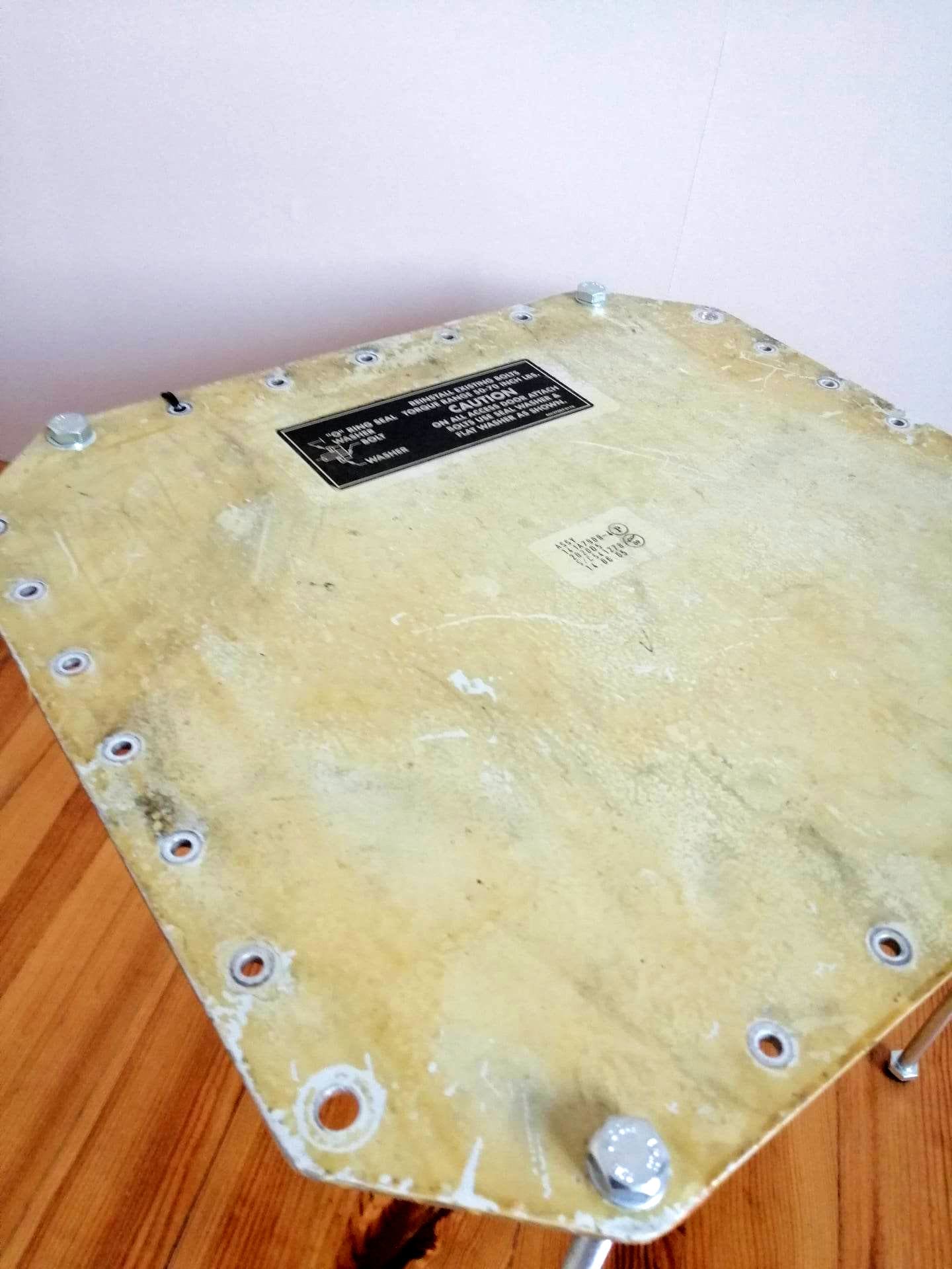 Aviation Side Table, Aircraft Coffee Table Made of Original Boeing 737 Access Panel Door - Airplane Parts
