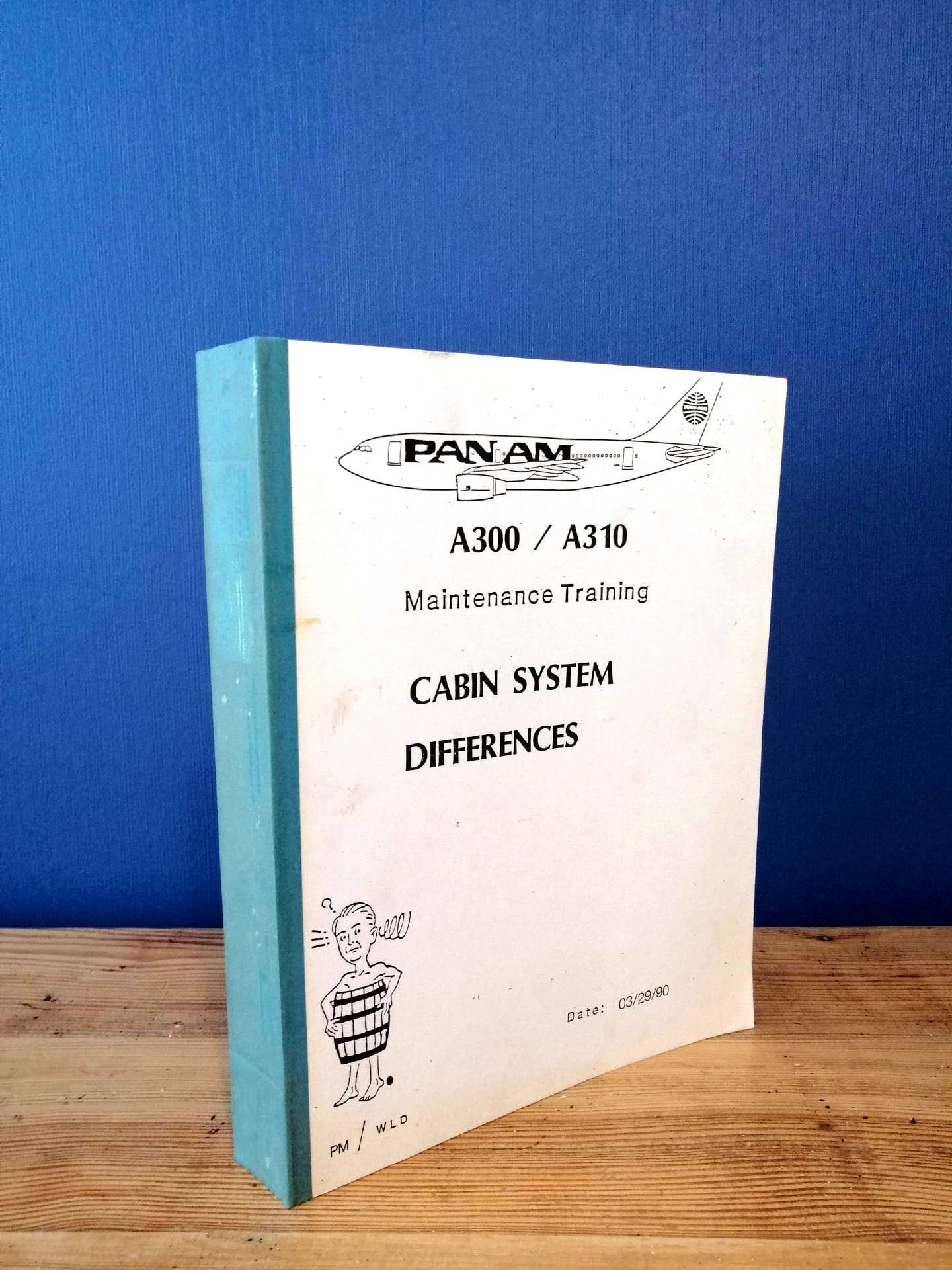 Original Pan Am A300 / A310 Maintenance Training Cabin System Differences, Unique Large Manual Book, 1990s, Aviation, Airlines