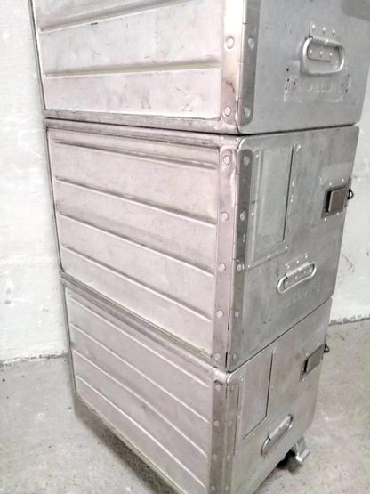 Aircraft Cabinet, Aviaton Storage Locker, Airline Cart Trolley Made of Original Airline Galley Boxes Aero Lloyd, Handmade