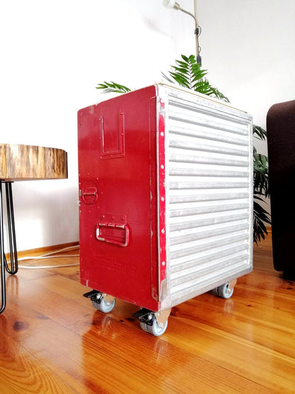 Airplane Cabinet, Transavia Airline Galley Box as a Nightstand, Side Table, Industrial Storage Cabinet, Aircraft Trolley