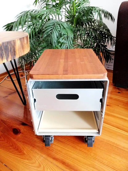 Air Caraïbes Aircraft Side Table Galley Box | Upcycled Airplane Cabinet, Aviation Cupboard | Worldwide Shipping